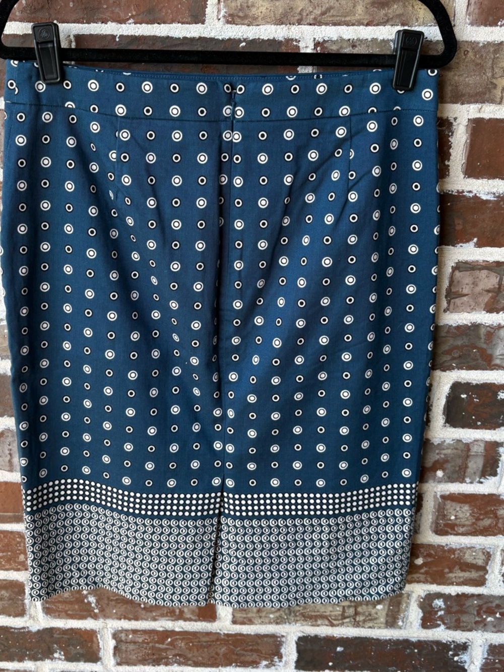 J.Crew No. 2 Pencil Skirt Dark Teal White Dot Print Size 10 - Picture 14 of 14